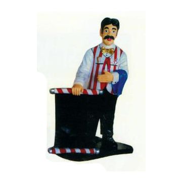 Haarschneider Friseur mit Tafel verkleinert