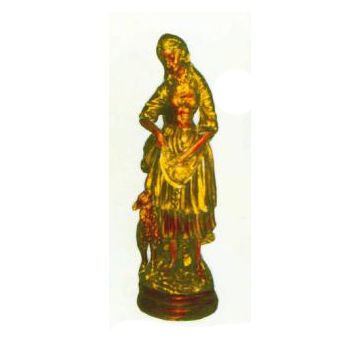 goldene Frau im Kleid verkleinert