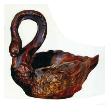 Schwan als Blumentopf verkleinert