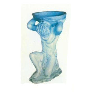 antike Männerfigur mit Schale auf dem Rücken verkleinert
