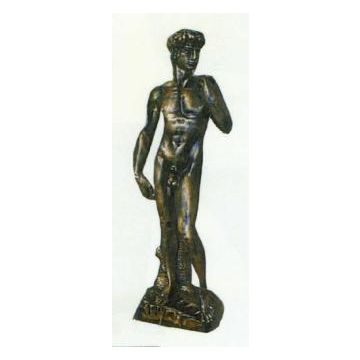 Männerfigur David in Bronzeoptik verkleinert