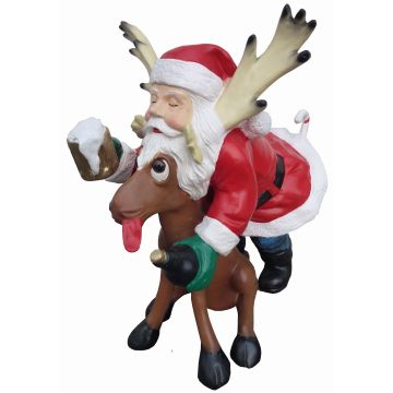 Weihnachtmann auf Rentier verkleinert