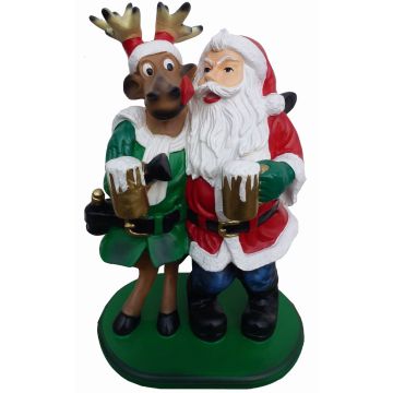 Weihnachtsmann mit Rentier verkleinert