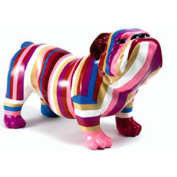Bulldogge bunt gestreift lebensgroß