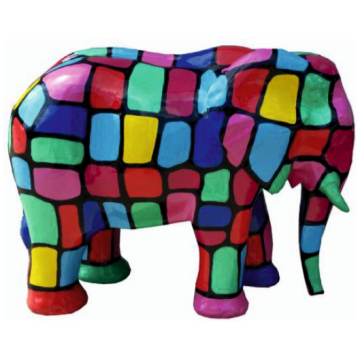 Elefant bunt gefleckt verkleinert