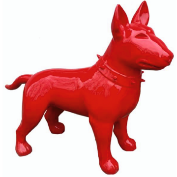 Hund Bullterrier Kampfhund rot lebensgroß