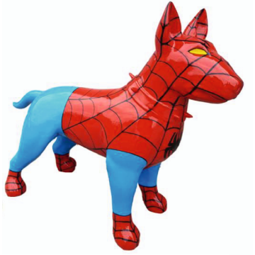 Hund Bullterrier Spiderman Kampfhund lebensgroß