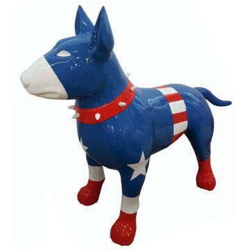 Hund Bullterrier Captain Amerika Kampfhund lebensgroß