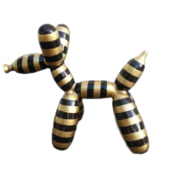 Hund als Luftballonfigur gestreift lebensgroß