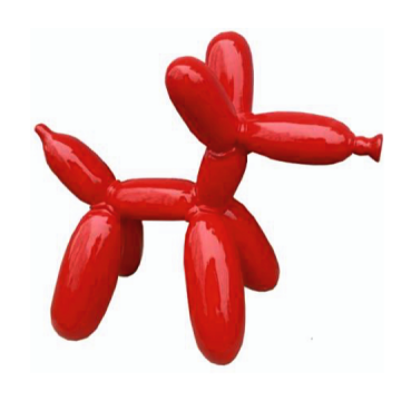 Ballonhund rot lebensgroß