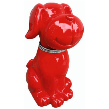 Hund sitzend rot  lebensgroß