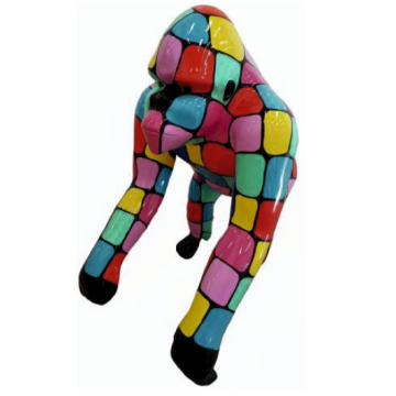 Gorilla mit bunten Flächen klein verkleinert