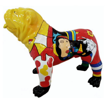 Hund Bulldogge Picasso lebensgroß