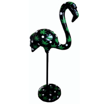 Flamingo schwarz Canabis lebensgroß