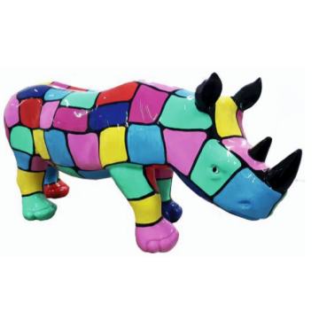 Nashorn bunt gefleckt verkleinert
