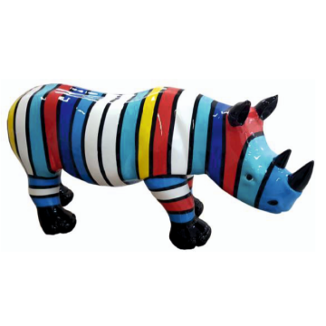 Nashorn bunt gestreift verkleinert
