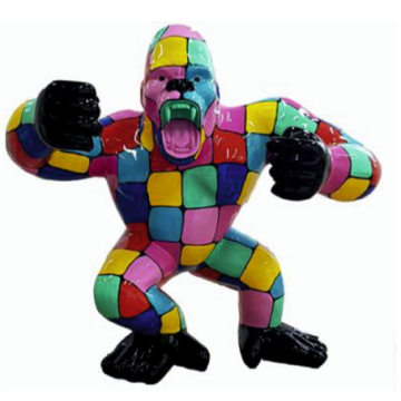 Gorilla aggro bunt gefleckt medium verkleinert