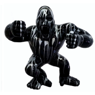 Gorilla aggro schwarz silber groß lebensgroß