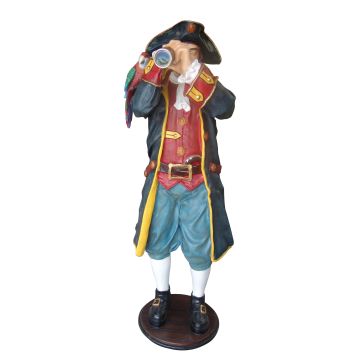 Piratenkapitän mit Fernrohr lebensgroß