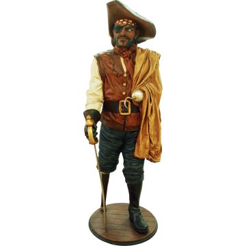 Pirat mit Holzbein lebensgroß