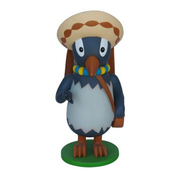 lustiger Vogel mit Hut lebensgroß