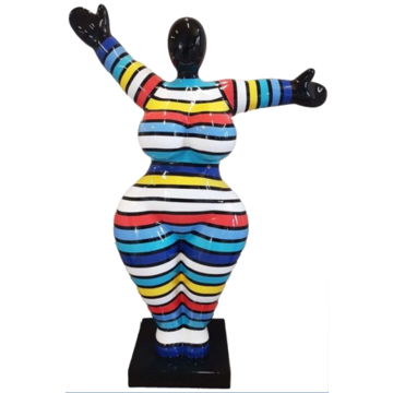 Moderne gestreifte Nana-Art groß 125cm verkleinert