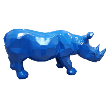 Polygonales Nashorn Blau verkleinert
