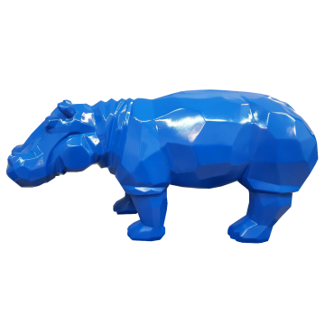 Polygonales Nilpferd Blau verkleinert