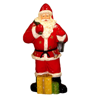 Weihnachtsmann mit Laterne lebensgroß