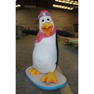 Comic Pinguin Flipper lebensgroß