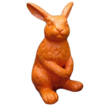 Orangefarbender Osterhase 120cm vergrößert