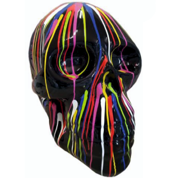 Totenkopf mit bunten Farbverlauf lebensgroß