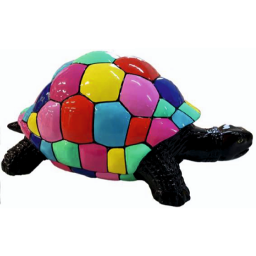 Schildkröte mit bunten Quadraten vergrößert