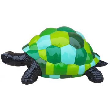 Schildkröte mit grünen Quadraten camouflage vergrößert