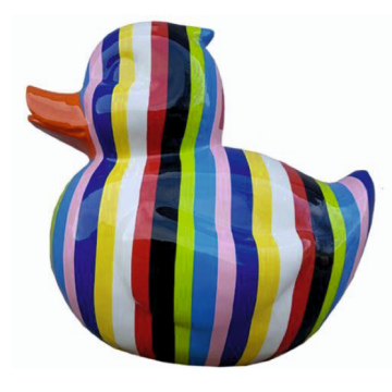 Ente bunt gestreift vergrößert