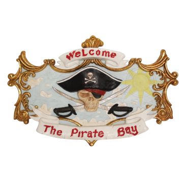 Pirat Bay Schild lebensgroß