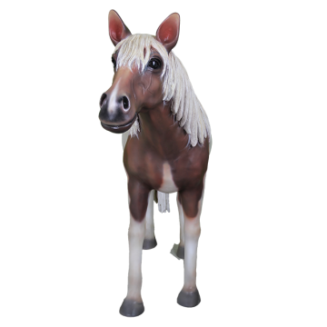 Pony braun weiß lebensgroß