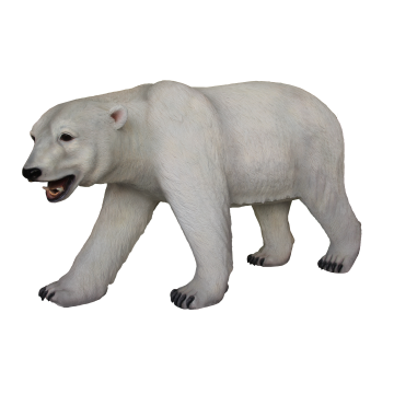 großer laufender Eisbär lebensgroß